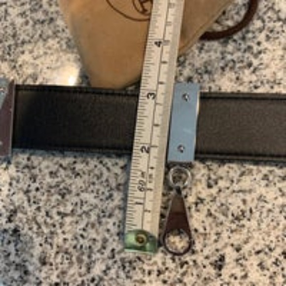 Authentic Hermes black and white Belt w/ keychain main image 4